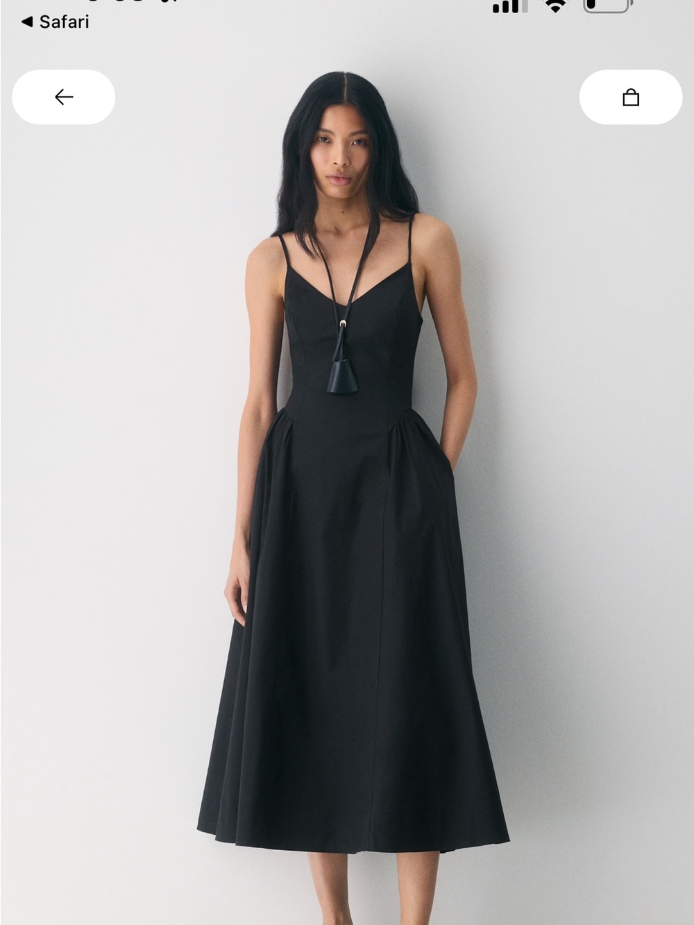 Aritzia Black Technique Poplin Dress